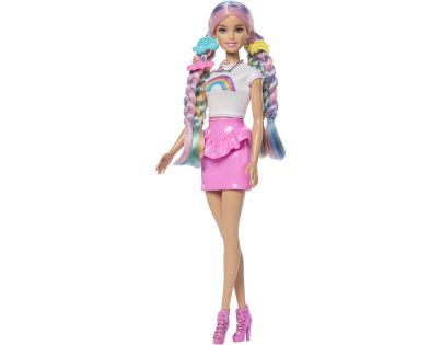 Mattel Barbie Bábika dúhové vlasy s trblietavým stylingom