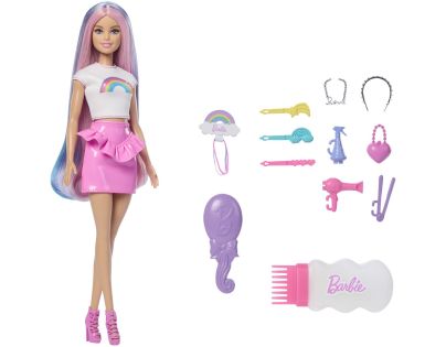 Mattel Barbie Bábika dúhové vlasy s trblietavým stylingom