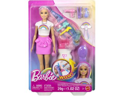 Mattel Barbie Bábika dúhové vlasy s trblietavým stylingom