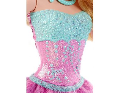 Barbie Panenka princezna - Tyrkysovo-růžové šaty