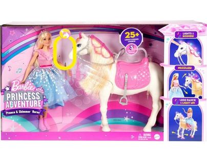 Barbie princezná a kôň so svetlami a zvukmi