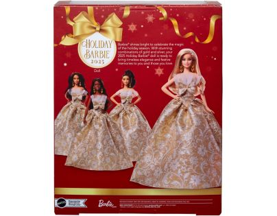 Barbie Vianočná bábika blondínka 2025