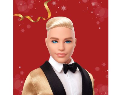 Barbie vianočná bábika ken blond 2025