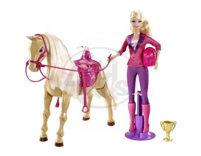MATTEL Barbie - Barbie a chodící kůň X2630