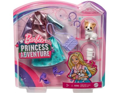 Barbie zvieratko a šaty s doplnkami psík