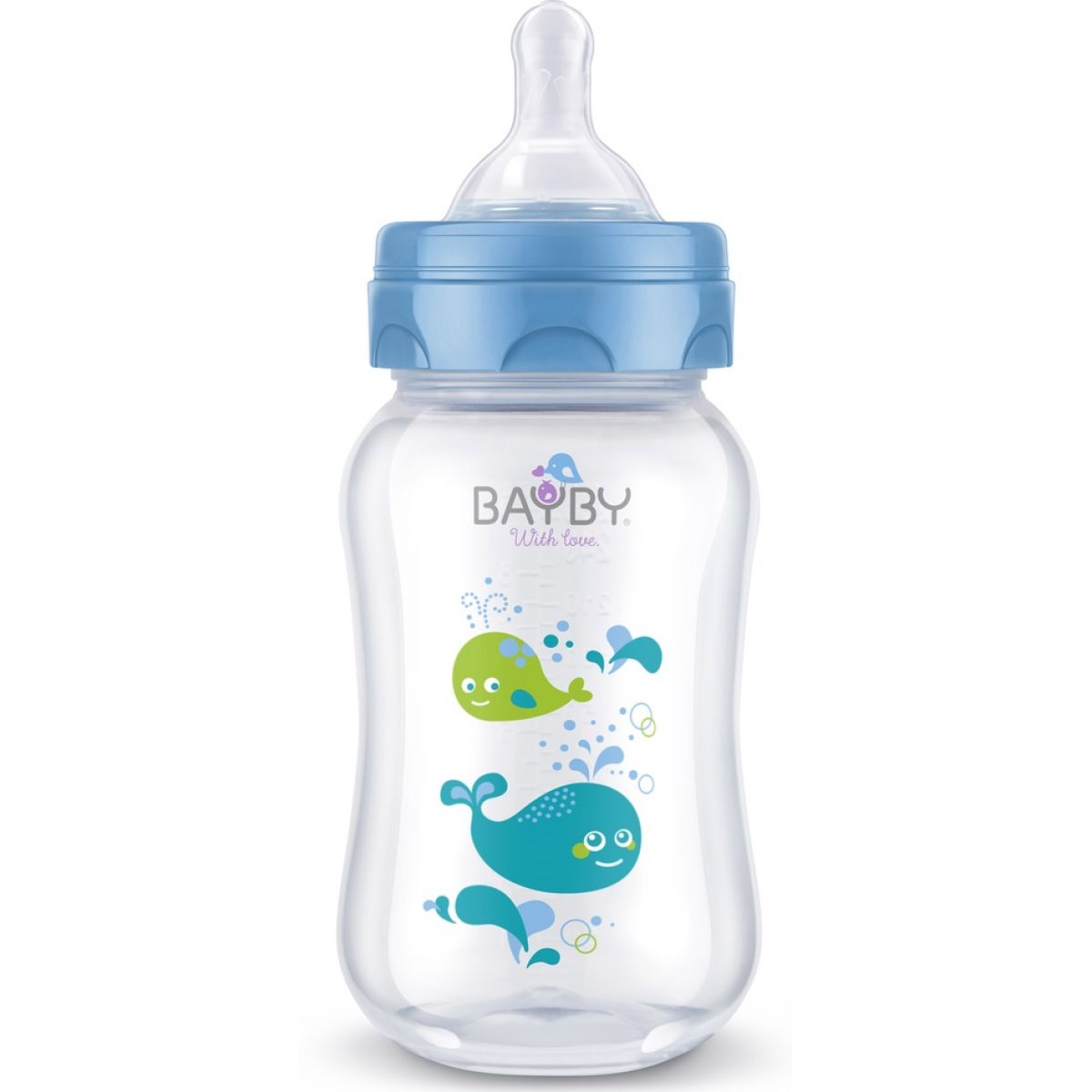 BAYBY Dojčenská fľaša 250ml modrá