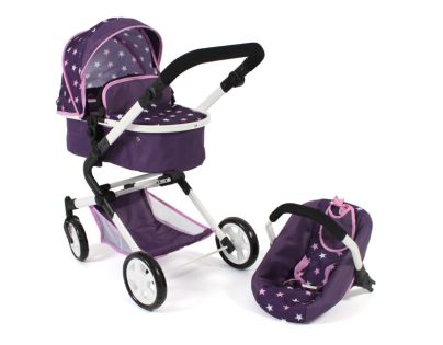 Bayer Chic Kombinovaný kočík pre bábiky 3v1 LIA Stars Purple