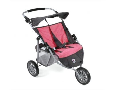 Bayer Chic Kočík pre dvojčatá Jogger sivoružový