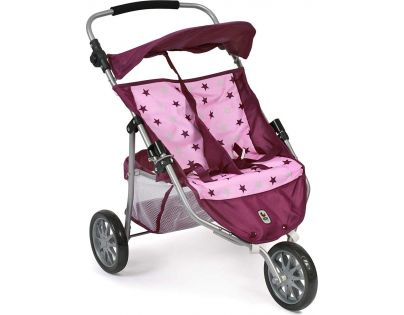 Bayer Chic Kočík pre dvojčatá Jogger Stars Brombeere