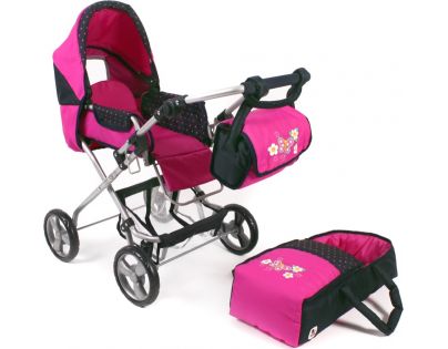 Bayer Chic Kočárek pro panenky Bambina - Dots Navy Pink