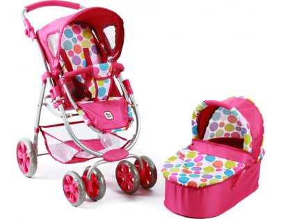 Bayer Chic Kočárek pro panenky Bellina 2v1 - Pinky Bubbles