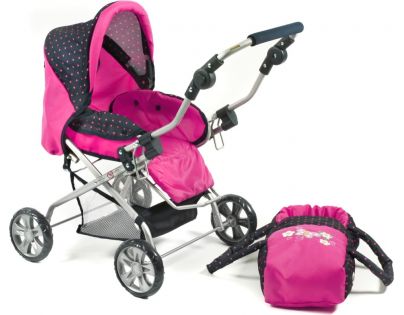 Bayer Chic Kočárek pro panenky Piccolina - Dots Navy Pink