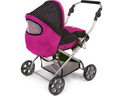 Bayer Chic Kočárek pro panenky Piccolina - Dots Navy Pink