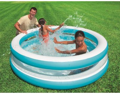 Intex 57489 Bazén kruhový průhledný 203cm - Modrobílá