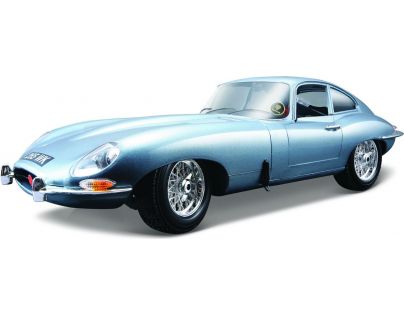 Bburago Jaguar E Coupe Metalic Silver Blue 1 : 18