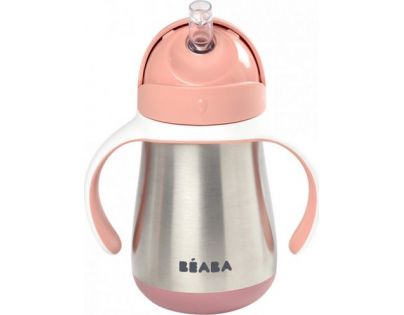Beaba Hrnček termoizolačný so slamkou nerez 250 ml Pink
