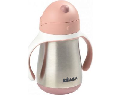 Beaba Hrnček termoizolačný so slamkou nerez 250 ml Pink