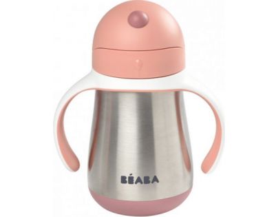 Beaba Hrnček termoizolačný so slamkou nerez 250 ml Pink