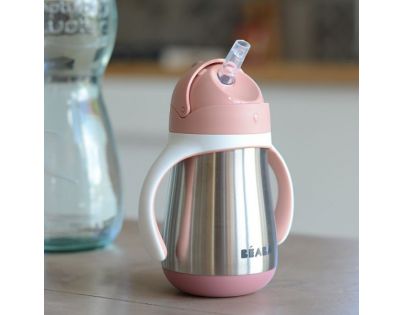 Beaba Hrnček termoizolačný so slamkou nerez 250 ml Pink