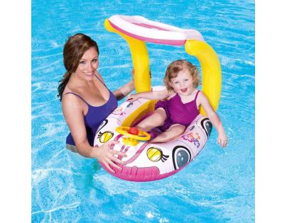 Bestway Nafukovacie auto s UV tienidlom 98 x 66 cm ružové