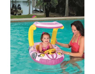 Bestway Nafukovacie auto s UV tienidlom 98 x 66 cm ružové