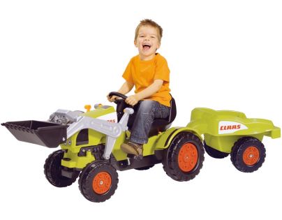 Big Šlapací traktor Claas s lyžicou a vozíkom