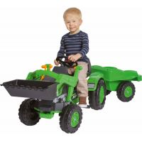 Rolly Toys Kid Šlapací traktor s nakladačom a vlečkou Zelený 2