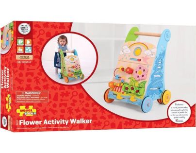 Bigjigs Baby Drevené aktívne chodítko záhrada