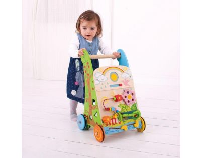 Bigjigs Baby Drevené aktívne chodítko záhrada