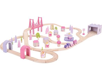 Bigjigs Rail Drevená veľká vláčkodráha pre princezny - Poškodený obal