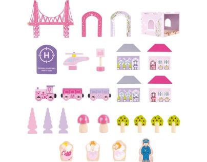 Bigjigs Rail Drevená veľká vláčkodráha pre princezny - Poškodený obal