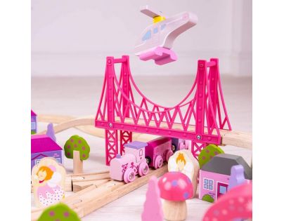 Bigjigs Rail Drevená veľká vláčkodráha pre princezny