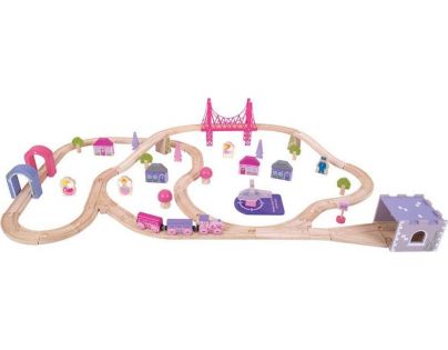 Bigjigs Rail Drevená veľká vláčkodráha pre princezny