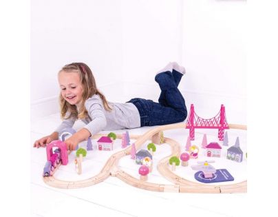 Bigjigs Rail Drevená veľká vláčkodráha pre princezny