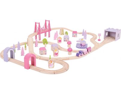 Bigjigs Rail Drevená veľká vláčkodráha pre princezny