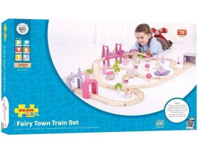 Bigjigs Rail Drevená veľká vláčkodráha pre princezny