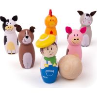 Bigjigs Toys Drevené kuželky farma - Poškodený obal