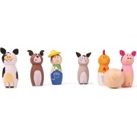 Bigjigs Toys Drevené kuželky farma - Poškodený obal 2