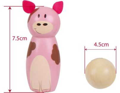 Bigjigs Toys Drevené kuželky farma - Poškodený obal
