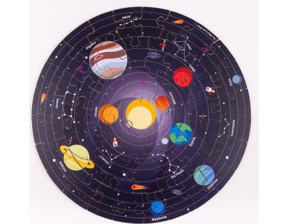 Bigjigs Toys Okrúhle podlahové puzzle Slnečná sústava 50 dielikov