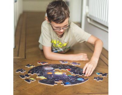 Bigjigs Toys Okrúhle podlahové puzzle Slnečná sústava 50 dielikov
