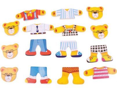 Bigjigs Toys Puzzle obliekacie Medvedia rodinka 72 dielikov