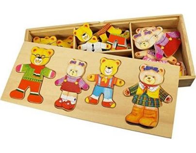 Bigjigs Toys Puzzle obliekacie Medvedia rodinka 72 dielikov