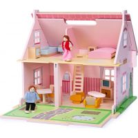 Bigjigs Toys Prenosný drevený domček pre bábiky 2
