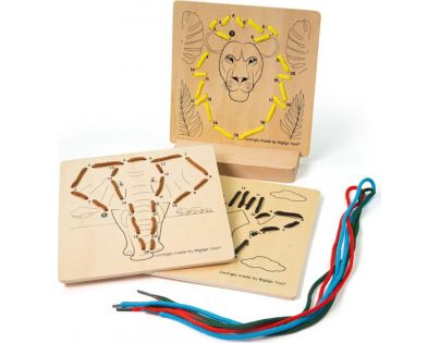 Bigjigs Toys Prevliekanie podľa čísiel Divoké zvieratá
