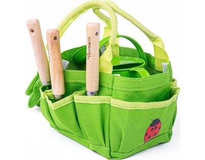 Bigjigs Toys Záhradný set náradia v plátené taške zelený