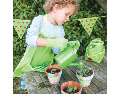 Bigjigs Toys Záhradný set náradia v plátené taške zelený