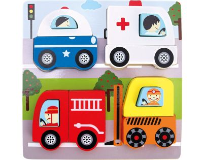 Bino 3D Puzzle Záchranné vozidlá 13 dielikov