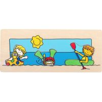 Bino Drevené puzzle štyri ročné obdobia 2