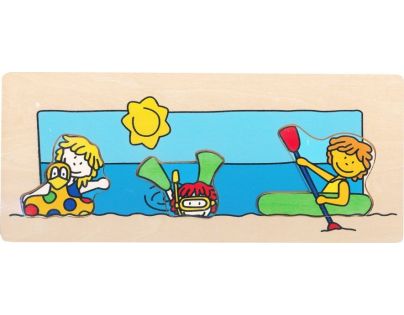 Bino Drevené puzzle štyri ročné obdobia